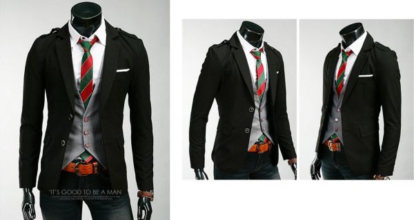 Blazer Masculino Casual Slim - Preto