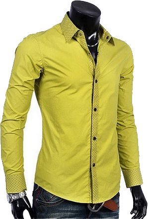 Camisa Slim Moda Luxo - Amarelo