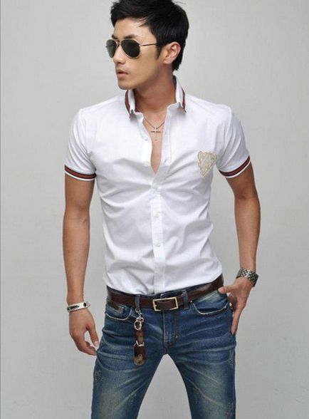 Camisa Manga Curta Slim Fit Casual - Branco