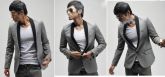 Blazer Masculino Slim Casual - Cinza