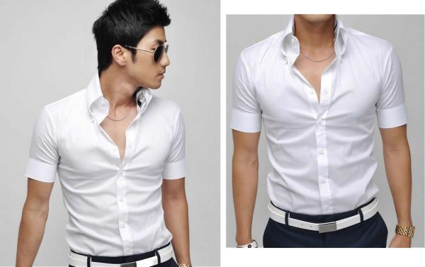 Camisa Manga Curta Slim Fit - Branco