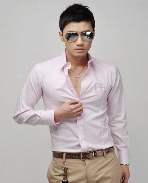 Camisa Manga Longa Slim Fit Luxo - Rosa