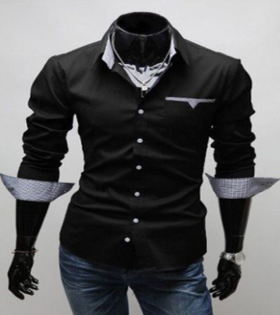 Camisa Casual Slim Fit Elegante - Preto