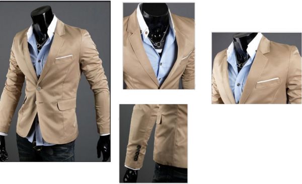 Blazer Masculino Slim Luxo - Caqui